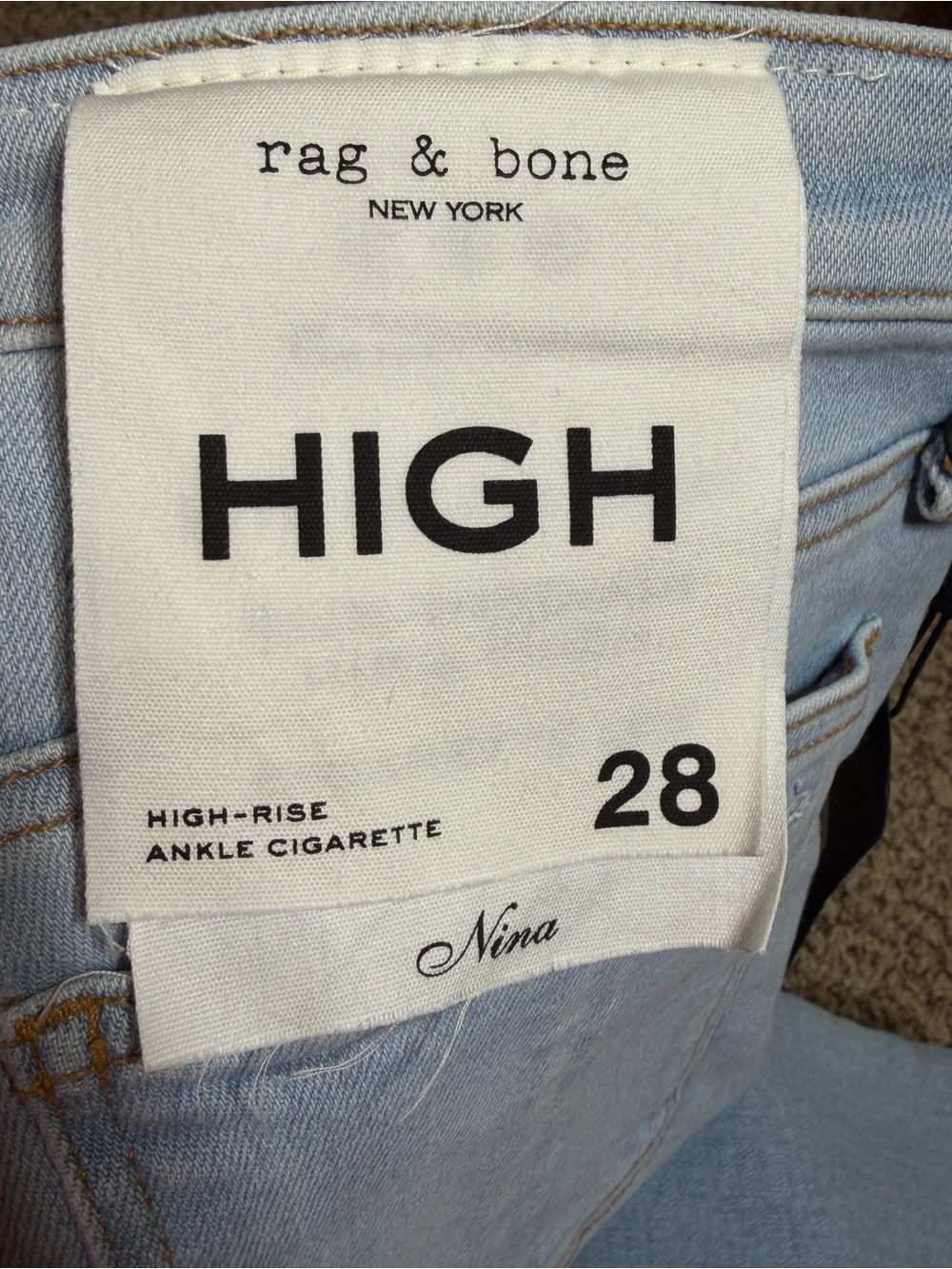 🆕 rag & bone High Rise Ankle Cigarette Jeans size 28, Nina - Picture 4 of 11
